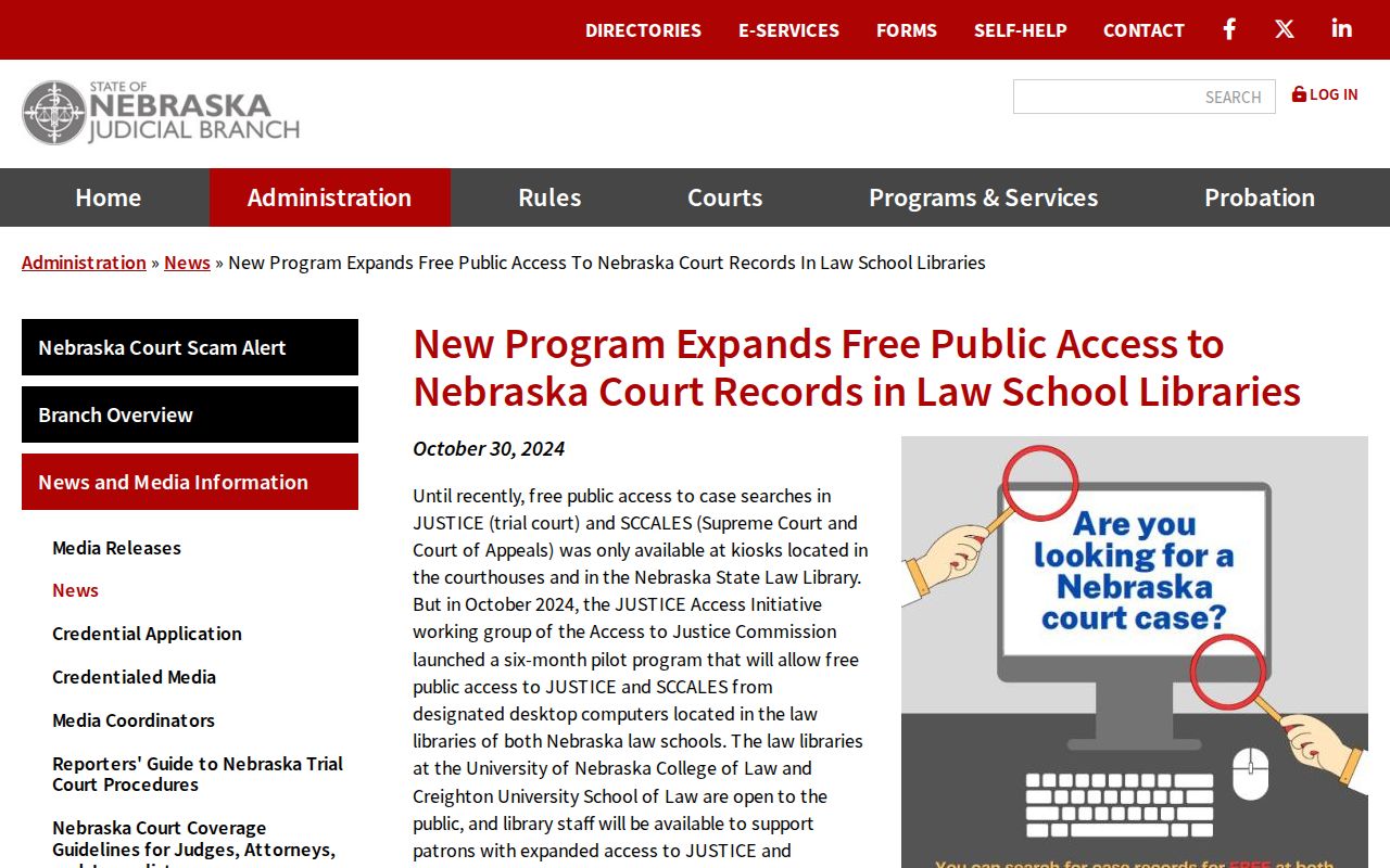 Sioux County case search public access pilot information