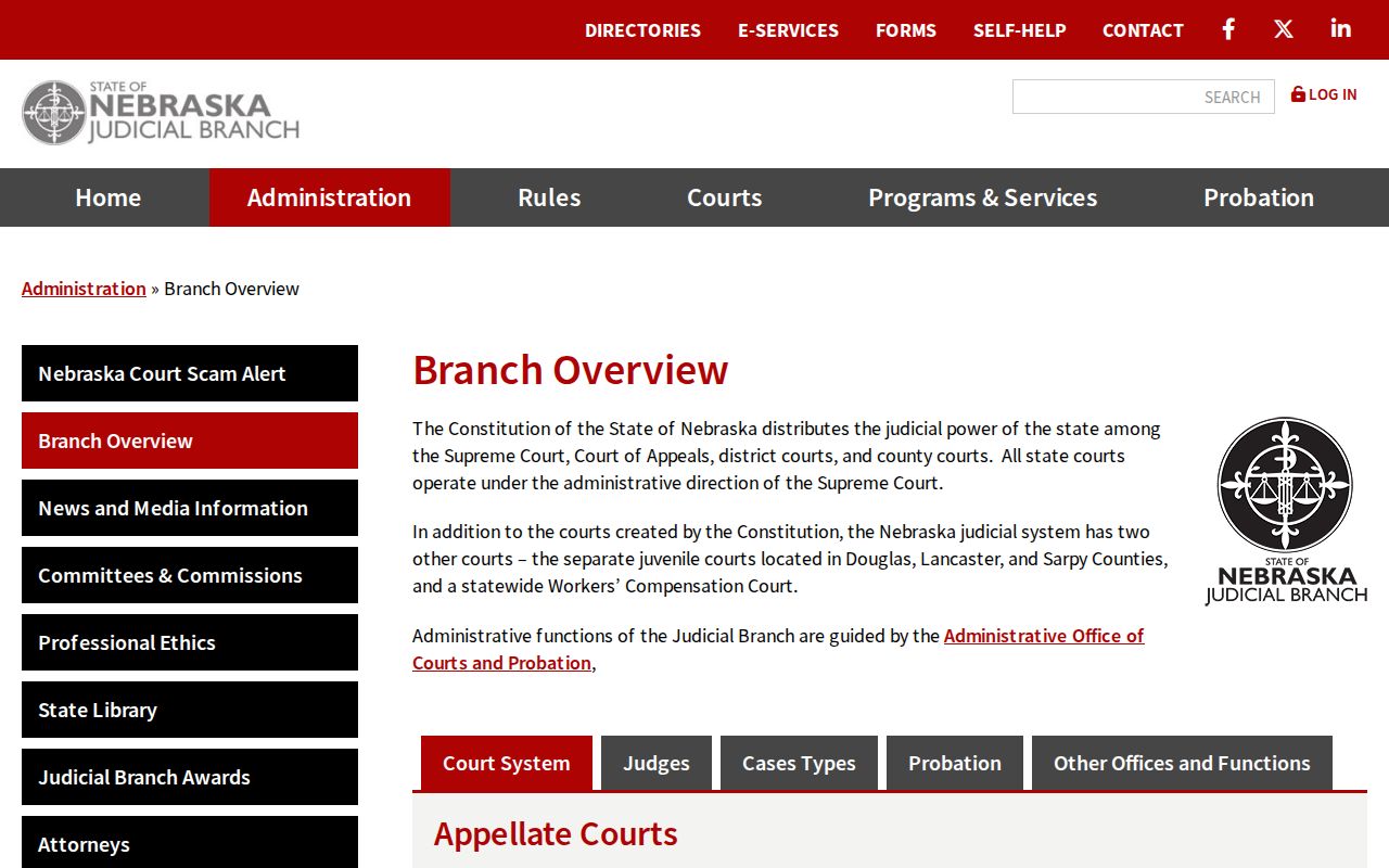 Sioux County court docket Nebraska court branch hierarchy